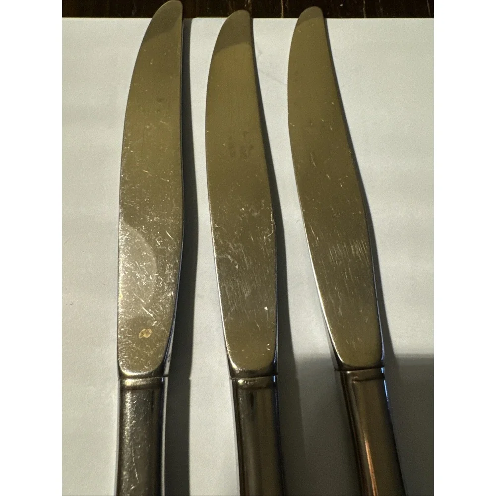 Oneida FIRST ROSE JILLIAN‎ Stainless Flatware SILVERWARE 3 Dinner Knives